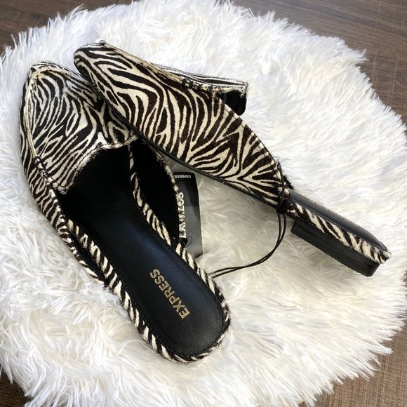 NWT EXPRESS Zebra Print Loafers Size 8 - Picture 4 of 7